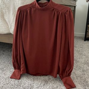 Express long button sleeve blouse